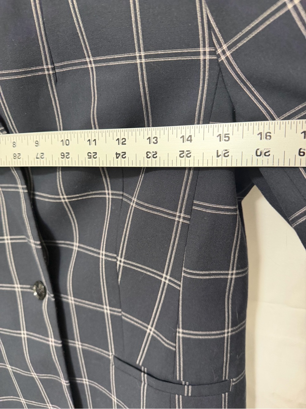 Banana Republic Navy Windowpane Single-Button Blazer - Picture 3 of 5